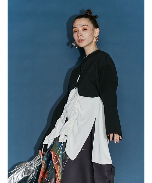 UN3D.(アンスリード)の「ヘムギャザータンクトップ(タンクトップ・レディース・ホワイト/ブラック・36/38)」の17枚目の写真