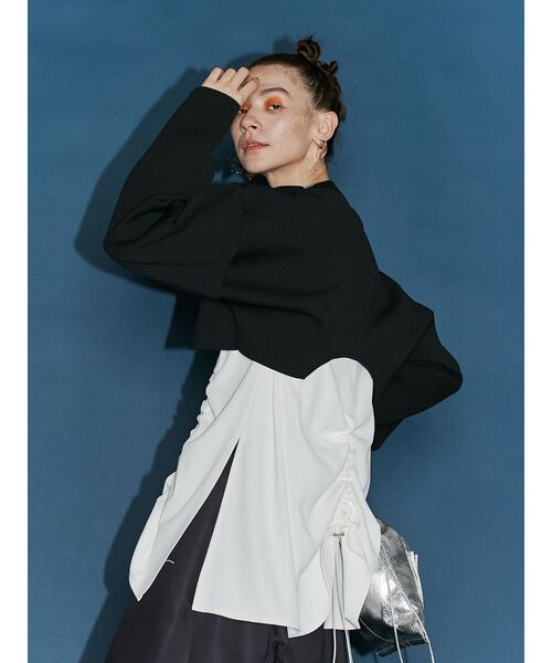 UN3D.(アンスリード)の「ヘムギャザータンクトップ(タンクトップ・レディース・ホワイト/ブラック・36/38)」の21枚目の写真