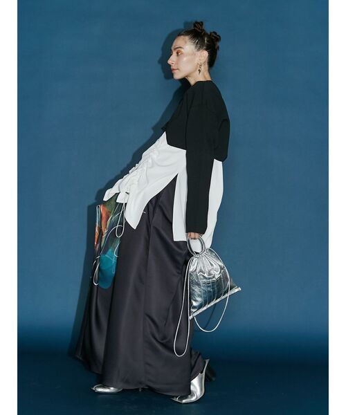 UN3D.(アンスリード)の「ヘムギャザータンクトップ(タンクトップ・レディース・ホワイト/ブラック・36/38)」の18枚目の写真