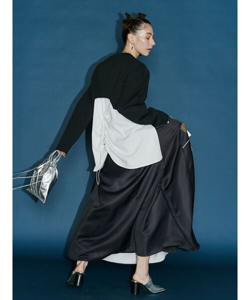 UN3D.(アンスリード)の「ヘムギャザータンクトップ(タンクトップ・レディース・ホワイト/ブラック・36/38)」の22枚目の写真