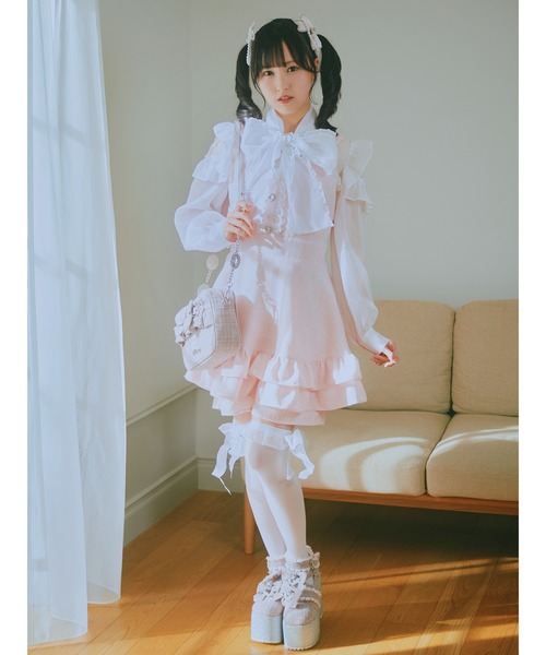 Ank Rouge(アンクルージュ)の「肩あきリボンタイブラウス(シャツ/ブラウス・レディース・ブラック/ホワイト/ブルー・M)」の12枚目の写真