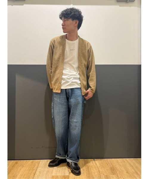 PLUS ONE(プラスワン)の「【PLUS ONE】長袖レイヤードチェストロゴプリントカーディガン(カーディガン/ボレロ・メンズ・ネイビー/ベージュ/ライトグレー/ブラック・M/L/XL)」の22枚目の写真