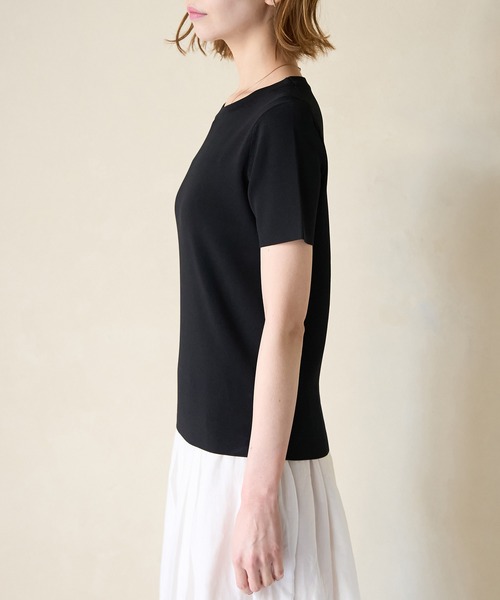 ROPE' PICNIC(ロペピクニック)の「【新色追加】総針ハーフスリーブニットプルオーバー/UVカット・洗濯機OK・冷感(ニット/セーター・レディース・ホワイト系その他5/ブラック/レッド/ライトグレー/オフホワイト/ブルー・38)」の9枚目の写真