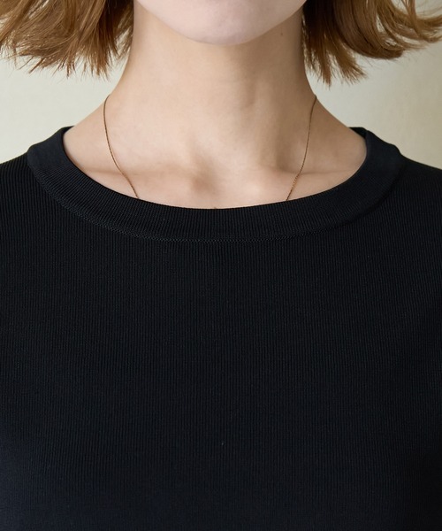 ROPE' PICNIC(ロペピクニック)の「【新色追加】総針ハーフスリーブニットプルオーバー/UVカット・洗濯機OK・冷感(ニット/セーター・レディース・ホワイト系その他5/ブラック/レッド/ライトグレー/オフホワイト/ブルー・38)」の11枚目の写真