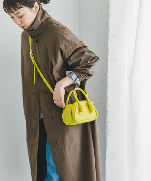 ITEMS URBANRESEARCH（アイテムズ アーバンリサーチ）の「ステンカラービッグコート（ステンカラーコート・レディース・ベージュ/ダークブラウン・FREE）」の12枚目の写真