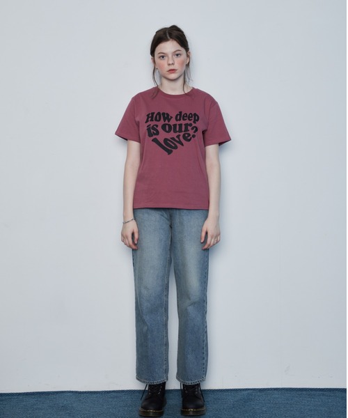 LUVISTRUE（ラヴイズトゥルー）の「IN LOVE TEE（Tシャツ/カットソー・レディース・ピンク/ホワイト/クリーム・FREE）」の6枚目の写真