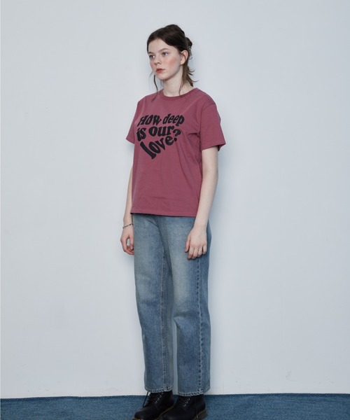 LUVISTRUE（ラヴイズトゥルー）の「IN LOVE TEE（Tシャツ/カットソー・レディース・ピンク/ホワイト/クリーム・FREE）」の7枚目の写真