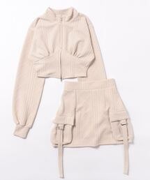 ANDGEEBEE | ZIPトップスミニスカートセット(その他トップス)