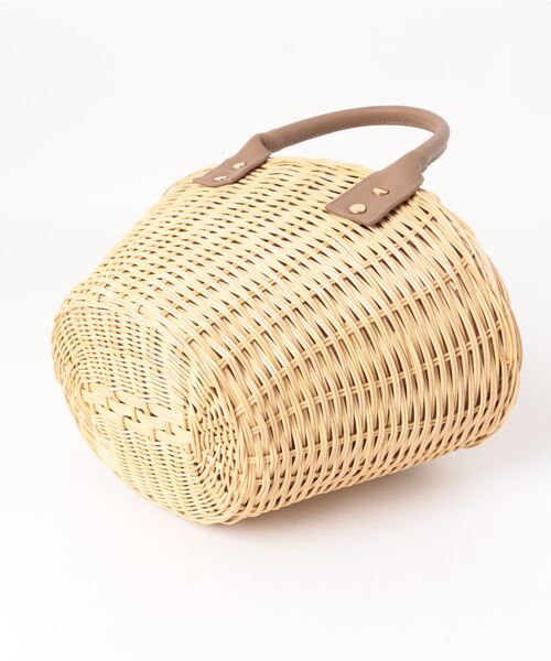 COOCO(クーコ)の「【天然素材】ラタン×フェイクレザーカゴバッグ(かごバッグ・レディース・ナチュラル/ブラウン・9)」の17枚目の写真