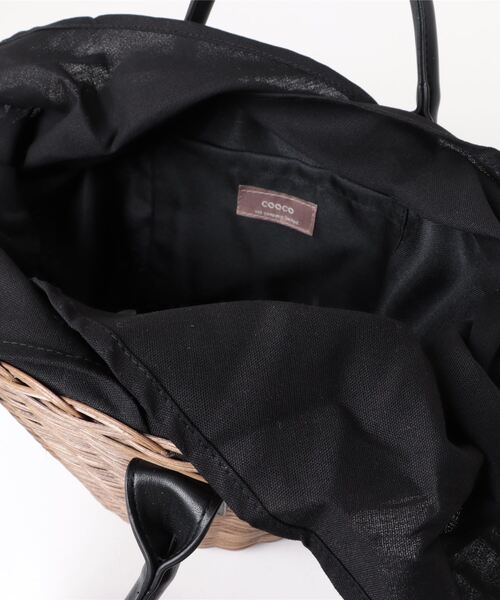 COOCO(クーコ)の「【天然素材】ラタン×フェイクレザーカゴバッグ(かごバッグ・レディース・ナチュラル/ブラウン・9)」の19枚目の写真