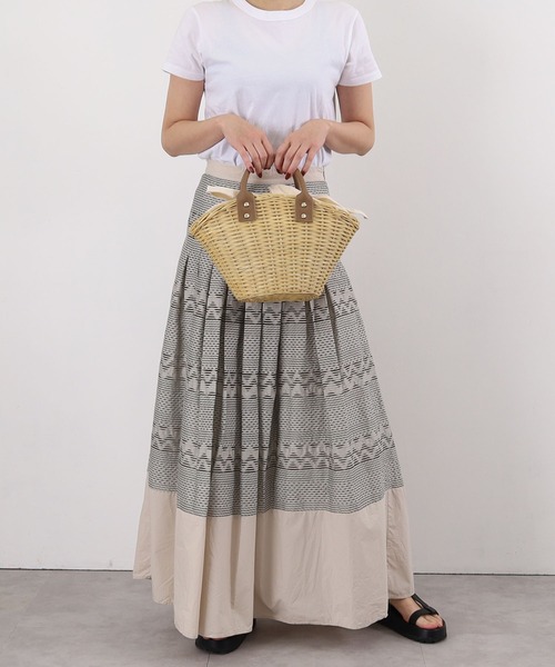 COOCO(クーコ)の「【天然素材】ラタン×フェイクレザーカゴバッグ(かごバッグ・レディース・ナチュラル/ブラウン・9)」の6枚目の写真