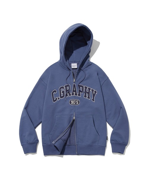 codegraphy（コードグラフィー）の「C.GRAPHY ARCH LOGO OVER FIT HOODIE ZIP-UP（パーカー・メンズ・ダークブルー/ダークグレー/ブラック・LARGE/MEDIUM/SMALL）」の3枚目の写真