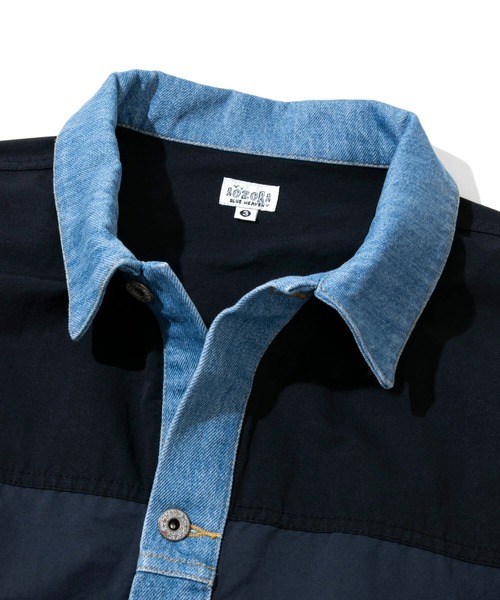 AOZORA(アオゾラ)の「AOZORA/アオゾラ N/C×DENIM マウンテントラッカーJK(ブルゾン・メンズ・ネイビー/オリーブ・LARGE/MEDIUM)」の4枚目の写真