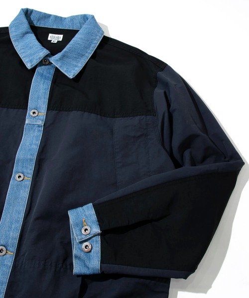 AOZORA(アオゾラ)の「AOZORA/アオゾラ N/C×DENIM マウンテントラッカーJK(ブルゾン・メンズ・ネイビー/オリーブ・LARGE/MEDIUM)」の7枚目の写真