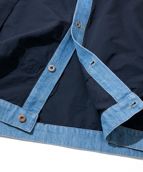 AOZORA(アオゾラ)の「AOZORA/アオゾラ N/C×DENIM マウンテントラッカーJK(ブルゾン・メンズ・ネイビー/オリーブ・LARGE/MEDIUM)」の9枚目の写真