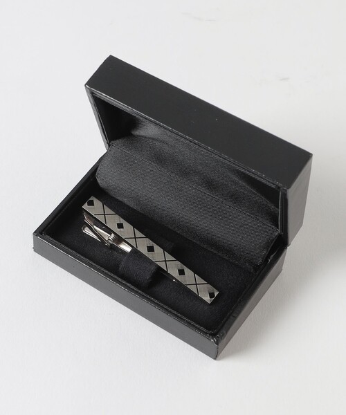 BLACK LABEL クレストブリッジチェックハーフダイヤカットタイバー クレストブリッジチェックハーフダイヤカットタイバー