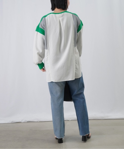 LUCA/LADY LUCK LUCA（ルカ/レディラックルカ）の「LC/LLL サマーコールリブ切替カットソー / バックタックリブデザインカットソー（Tシャツ/カットソー・レディース・ブラック/オフホワイト/グレー・FREE）」の9枚目の写真