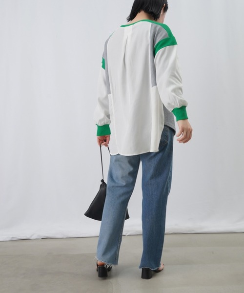 LUCA/LADY LUCK LUCA（ルカ/レディラックルカ）の「LC/LLL サマーコールリブ切替カットソー / バックタックリブデザインカットソー（Tシャツ/カットソー・レディース・ブラック/オフホワイト/グレー・FREE）」の10枚目の写真