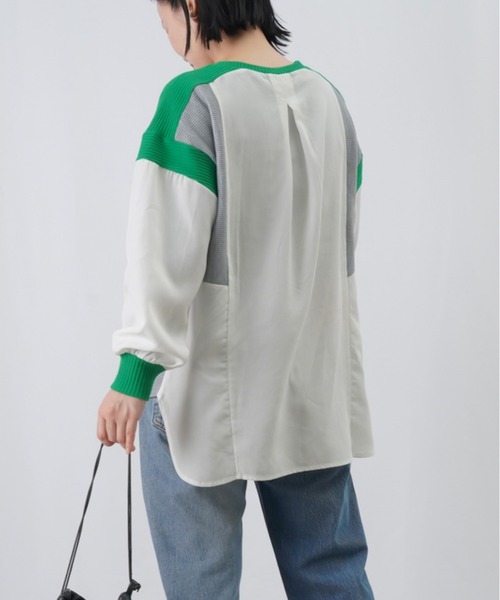 LUCA/LADY LUCK LUCA（ルカ/レディラックルカ）の「LC/LLL サマーコールリブ切替カットソー / バックタックリブデザインカットソー（Tシャツ/カットソー・レディース・ブラック/オフホワイト/グレー・FREE）」の4枚目の写真