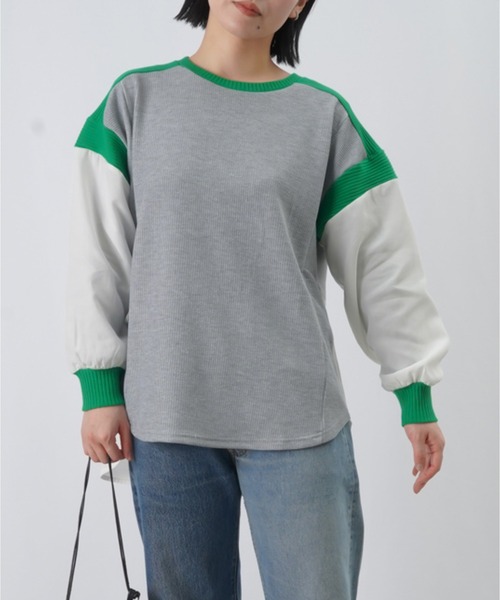 LUCA/LADY LUCK LUCA（ルカ/レディラックルカ）の「LC/LLL サマーコールリブ切替カットソー / バックタックリブデザインカットソー（Tシャツ/カットソー・レディース・ブラック/オフホワイト/グレー・FREE）」の12枚目の写真