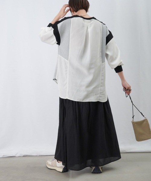 LUCA/LADY LUCK LUCA（ルカ/レディラックルカ）の「LC/LLL サマーコールリブ切替カットソー / バックタックリブデザインカットソー（Tシャツ/カットソー・レディース・ブラック/オフホワイト/グレー・FREE）」の20枚目の写真