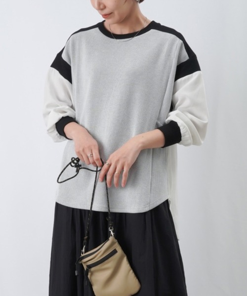 LUCA/LADY LUCK LUCA（ルカ/レディラックルカ）の「LC/LLL サマーコールリブ切替カットソー / バックタックリブデザインカットソー（Tシャツ/カットソー・レディース・ブラック/オフホワイト/グレー・FREE）」の16枚目の写真