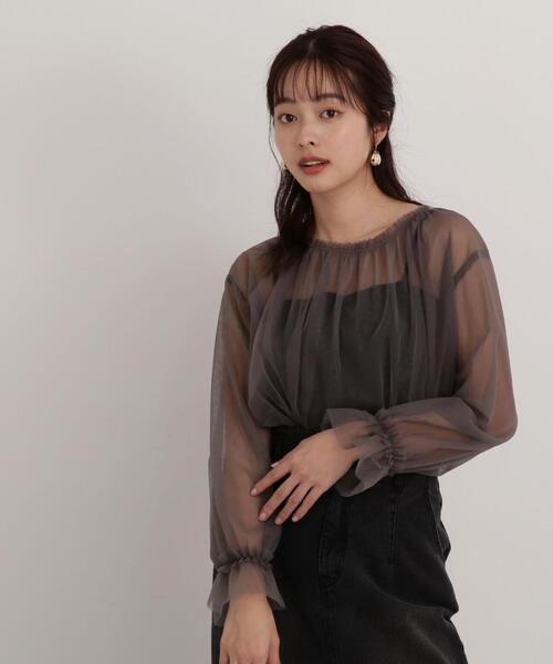 PROPORTION BODY DRESSING（プロポーションボディドレッシング）の「シアーチュールブラウス / 1214110404（シャツ/ブラウス・レディース・ブラック/ダークグレー/ホワイト系その他・FREE）」の22枚目の写真