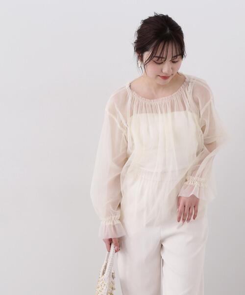 PROPORTION BODY DRESSING（プロポーションボディドレッシング）の「シアーチュールブラウス / 1214110404（シャツ/ブラウス・レディース・ブラック/ダークグレー/ホワイト系その他・FREE）」の7枚目の写真