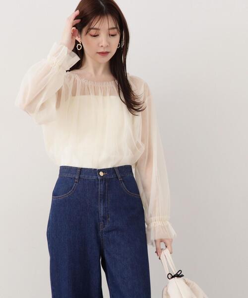 PROPORTION BODY DRESSING（プロポーションボディドレッシング）の「シアーチュールブラウス / 1214110404（シャツ/ブラウス・レディース・ブラック/ダークグレー/ホワイト系その他・FREE）」の12枚目の写真