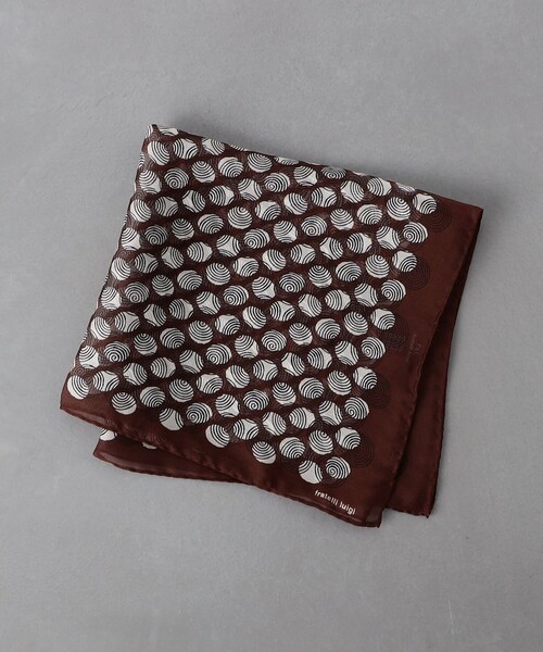 Fratelli Luigi（フラテッリルイージ）の「＜FRATELLI LUIGI＞ シフォン サークルプリント ポケットチーフ（ポケットチーフ・メンズ・ダークブラウン/ライトグレー/ライトブルー・FREE）」の3枚目の写真