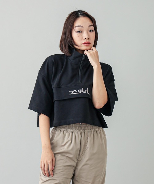 X-girl（エックスガール）の「CROPPED ANORAK TOP（スウェット