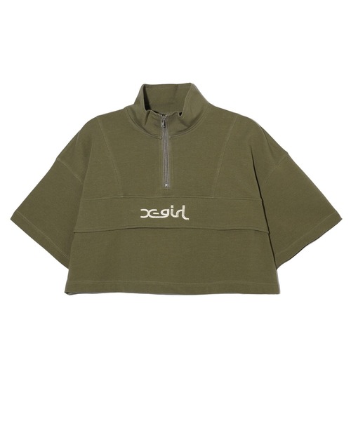 X-girl（エックスガール）の「CROPPED ANORAK TOP（スウェット・レディース・ブラック/オリーブ/ライトパープル・S/M）」の10枚目の写真