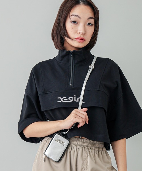 x-girl エックスガール　アノラックスウェットトレーナー　ブラック　サイズ1 X-girl（エックスガール）の「SWEAT ANORAK（スウェット）」 - WEAR