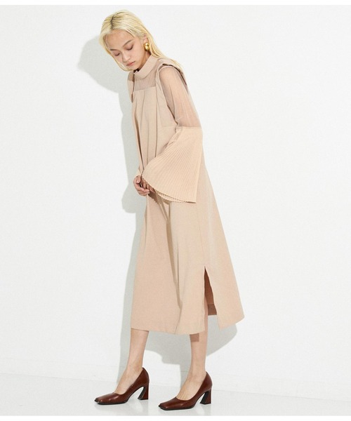 Settimissimo(セッティミッシモ)の「プリーツフレア 切替スリーブ ワンピース ドレス オケージョン(ワンピース・レディース・ブラック/ベージュ・FREE)」の21枚目の写真