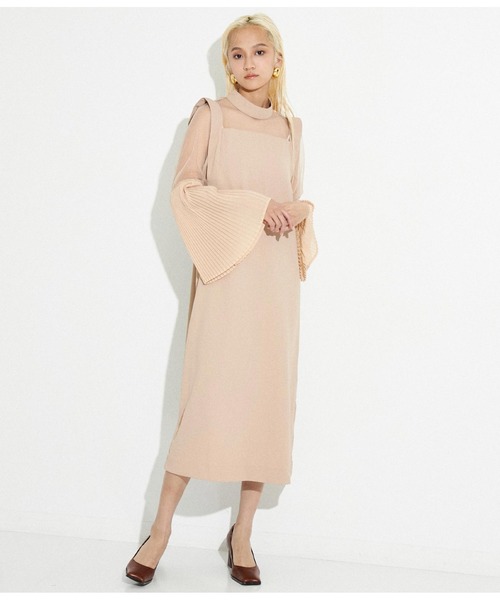 Settimissimo(セッティミッシモ)の「プリーツフレア 切替スリーブ ワンピース ドレス オケージョン(ワンピース・レディース・ブラック/ベージュ・FREE)」の20枚目の写真