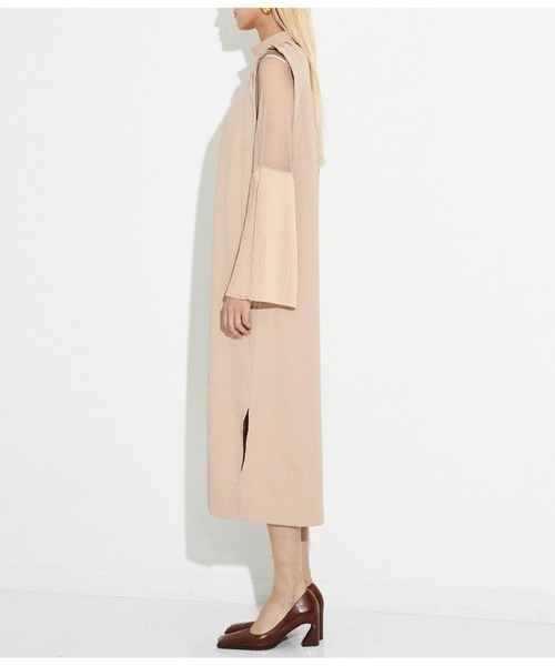 Settimissimo(セッティミッシモ)の「プリーツフレア 切替スリーブ ワンピース ドレス オケージョン(ワンピース・レディース・ブラック/ベージュ・FREE)」の7枚目の写真