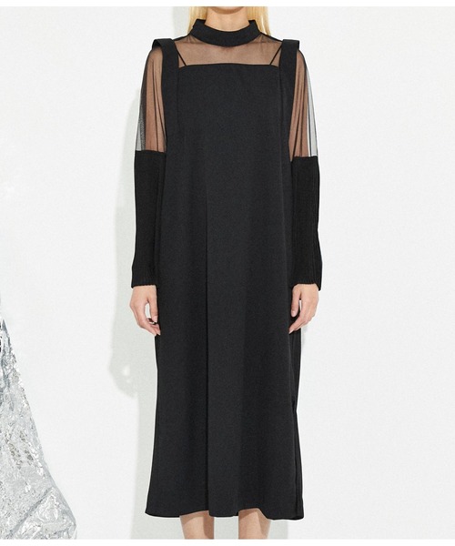 Settimissimo(セッティミッシモ)の「プリーツフレア 切替スリーブ ワンピース ドレス オケージョン(ワンピース・レディース・ブラック/ベージュ・FREE)」の5枚目の写真