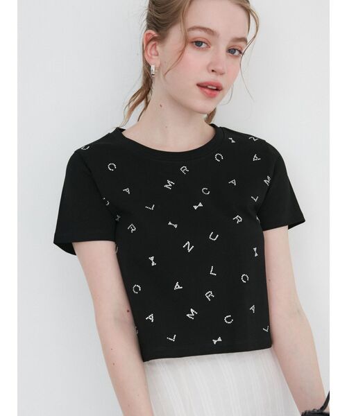 CALNAMUR（カルナムール）の「CALNAMUR キラキラ Tシャツ（Tシャツ/カットソー・レディース・ブラック/ホワイト/ピンク・FREE）」の3枚目の写真