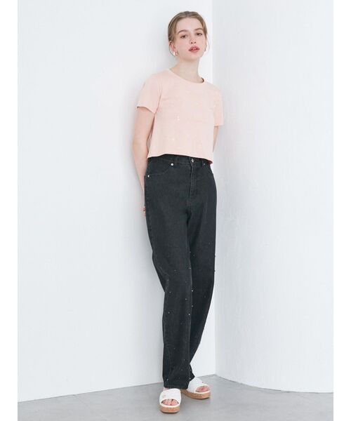 CALNAMUR（カルナムール）の「CALNAMUR キラキラ Tシャツ（Tシャツ/カットソー・レディース・ブラック/ホワイト/ピンク・FREE）」の6枚目の写真