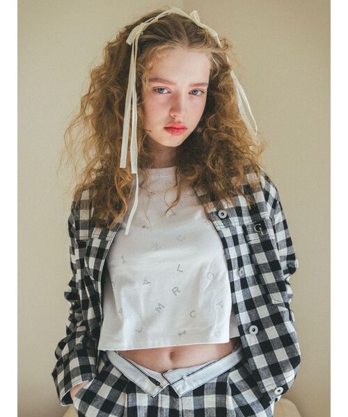 CALNAMUR（カルナムール）の「CALNAMUR キラキラ Tシャツ（Tシャツ/カットソー・レディース・ブラック/ホワイト/ピンク・FREE）」の7枚目の写真