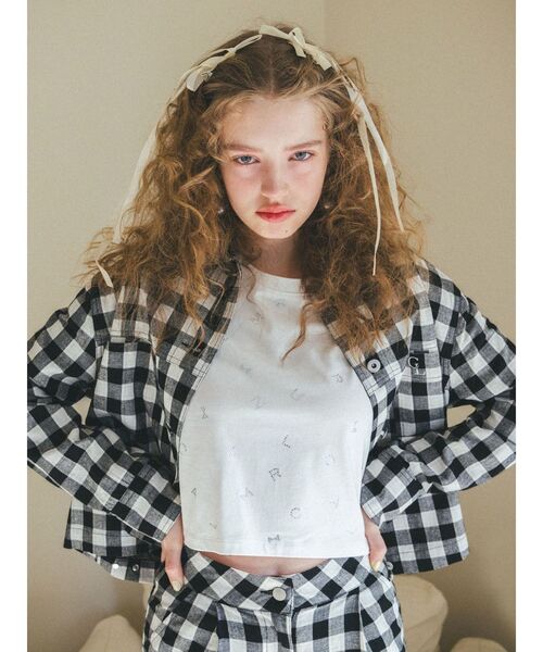 CALNAMUR（カルナムール）の「CALNAMUR キラキラ Tシャツ（Tシャツ/カットソー・レディース・ブラック/ホワイト/ピンク・FREE）」の8枚目の写真