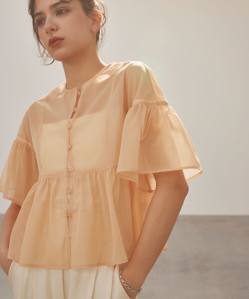 EMMEL REFINES（エメルリファインズ）の「＜EMMEL REFINES＞EM ニットオーガン 2WAY ブラウス（シャツ/ブラウス・レディース・ブラック/ホワイト/オレンジ・FREE）」の16枚目の写真