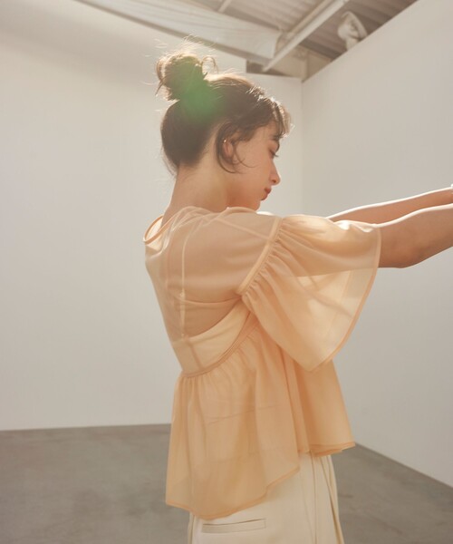 EMMEL REFINES（エメルリファインズ）の「＜EMMEL REFINES＞EM ニットオーガン 2WAY ブラウス（シャツ/ブラウス・レディース・ブラック/ホワイト/オレンジ・FREE）」の15枚目の写真