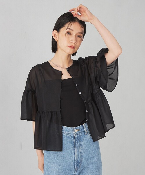 EMMEL REFINES（エメルリファインズ）の「＜EMMEL REFINES＞EM ニットオーガン 2WAY ブラウス（シャツ/ブラウス・レディース・ブラック/ホワイト/オレンジ・FREE）」の9枚目の写真