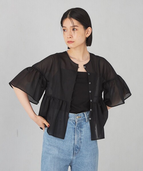 EMMEL REFINES（エメルリファインズ）の「＜EMMEL REFINES＞EM ニットオーガン 2WAY ブラウス（シャツ/ブラウス・レディース・ブラック/ホワイト/オレンジ・FREE）」の8枚目の写真