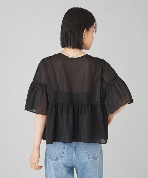 EMMEL REFINES（エメルリファインズ）の「＜EMMEL REFINES＞EM ニットオーガン 2WAY ブラウス（シャツ/ブラウス・レディース・ブラック/ホワイト/オレンジ・FREE）」の6枚目の写真