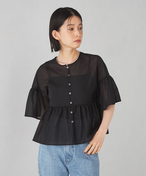 EMMEL REFINES（エメルリファインズ）の「＜EMMEL REFINES＞EM ニットオーガン 2WAY ブラウス（シャツ/ブラウス・レディース・ブラック/ホワイト/オレンジ・FREE）」の18枚目の写真