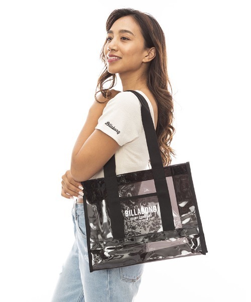 BILLABONG(ビラボン)の「BILLABONG レディース BEACH TOTE BAG トートバッグ 【2024年春夏モデル】/ビラボンビニールトートバッグ(トートバッグ・レディース・ピンク/クリア/ブラック/ミント・FREE)」の5枚目の写真