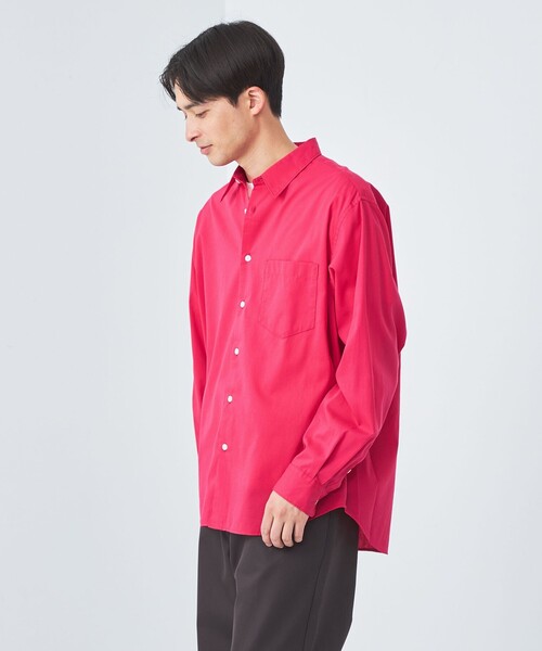 green label relaxing（グリーンレーベルリラクシング）の「コットン シルク ボイル ジャストルーズ シャツ（シャツ/ブラウス・メンズ・ピンク/ロイヤルブルー/ダークグレー・XL/M/S/L）」の3枚目の写真
