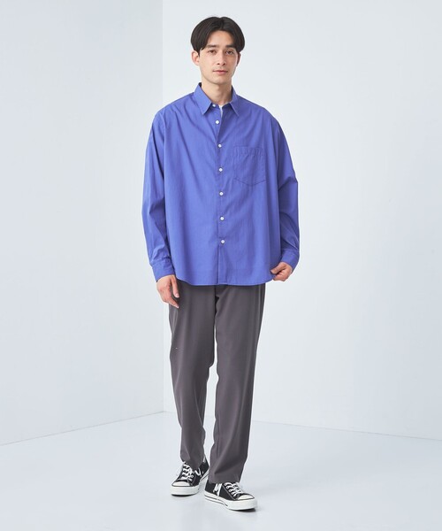 green label relaxing（グリーンレーベルリラクシング）の「コットン シルク ボイル ジャストルーズ シャツ（シャツ/ブラウス・メンズ・ピンク/ロイヤルブルー/ダークグレー・XL/M/S/L）」の4枚目の写真